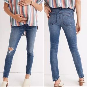 Madewell 29x27 Maternity Adjustable side panel skinny jeans 0704 under belly